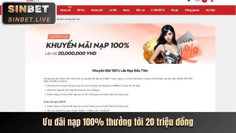 Minh họa các phương thức nạp và rút tiền tại cf68